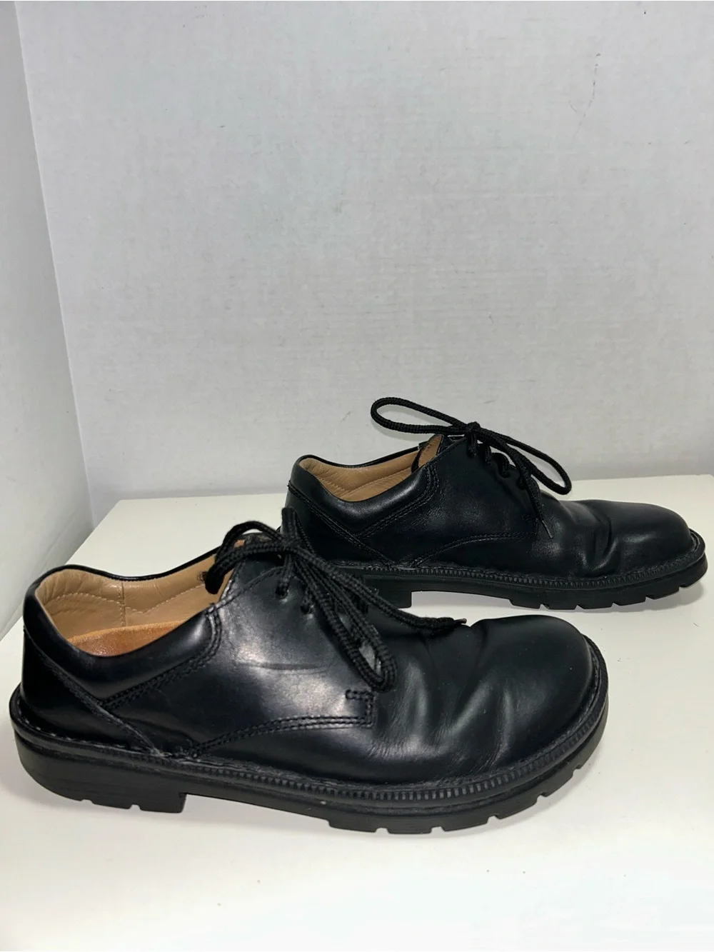 Birkenstock Footprints Black Leather Lace-Up Comfort Oxford Shoe